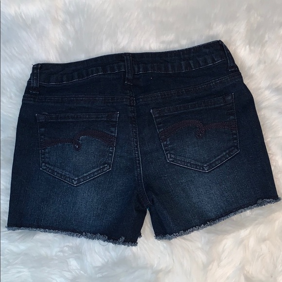 Girls Blue jean sequin mermaid shorts - Picture 2 of 4